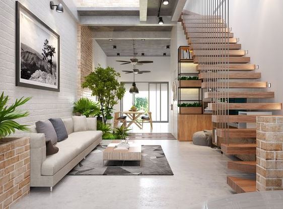 15 mẫu phòng khách có cầu thang đẹp, được ưa chuộng năm 2022 - CafeLand.Vn